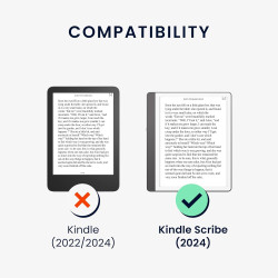 Kwmobile étui compatible avec amazon kindle scribe (2022/2024) coque - étui à rabat magnétique tablette ereader similicuir avec 