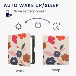 kwmobile Étui Compatible avec Amazon Kindle Scribe (2022/2024) Coque - Étui à Rabat magnétique Tablette eReader Similicuir avec 