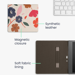 kwmobile Étui Compatible avec Amazon Kindle Scribe (2022/2024) Coque - Étui à Rabat magnétique Tablette eReader Similicuir avec 