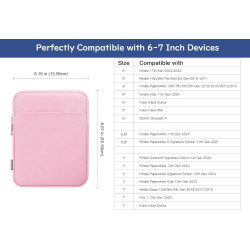Dadanism 6-7 pouces housse protectrice pochette nylon pour 7" kindle paperblanc et kindle colorsoft signature edition, 6" k-indl