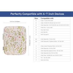 Dadanism 6-7 pouces housse protectrice pochette nylon pour 7" kindle paperblanc et kindle colorsoft signature edition, 6" k-indl