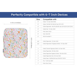 Dadanism 6-7 pouces housse protectrice pochette nylon pour 7" kindle paperblanc et kindle colorsoft signature edition, 6" k-indl