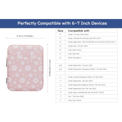 Dadanism 6-7 pouces housse protectrice pochette nylon pour 7" kindle paperblanc et kindle colorsoft signature edition, 6" k-indl