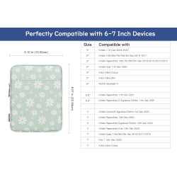 Dadanism 6-7 pouces housse protectrice pochette nylon pour 7" nouveau kindle paperblanc et kindle colorsoft signature edition, 6