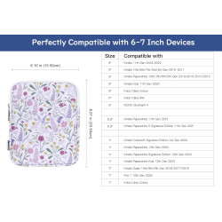 Dadanism 6-7 pouces housse protectrice pochette nylon pour 7" kindle paperblanc et kindle colorsoft signature edition, 6" k-indl