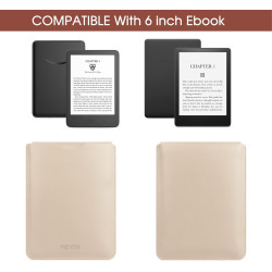 HoYiXi Housse Universelle pour 6 Pouces Kindle/Kobo/Voyaga/Lenovo/Pocketbook/Sony/Tolino E-Book E-Reader Étui Pochette en Cuir l