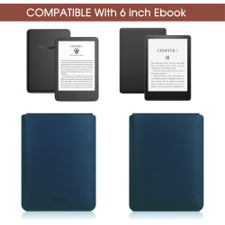 HoYiXi Housse Universelle pour 6 Pouces Kindle/Kobo/Voyaga/Lenovo/Pocketbook/Sony/Tolino E-Book E-Reader Étui Pochette en Cuir l