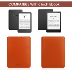 HoYiXi Housse Universelle pour 6 Pouces Kindle/Kobo/Voyaga/Lenovo/Pocketbook/Sony/Tolino E-Book E-Reader Étui Pochette en Cuir l