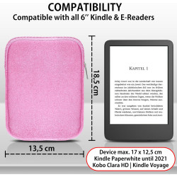 Mygadget pochette en néoprène pour tablette jusqu'à 6 pouces [ 16,5 x 12,5 cm ] – housse de protection compatible avec kindle pa