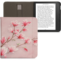 kwmobile Étui Compatible avec Kobo Libra 2 Coque - Étui à Rabat magnétique Tablette eReader Similicuir avec Sangle - Rose Clair-