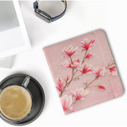 kwmobile Étui Compatible avec Kobo Libra 2 Coque - Étui à Rabat magnétique Tablette eReader Similicuir avec Sangle - Rose Clair-