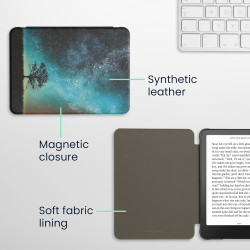 Kwmobile étui compatible avec amazon kindle paperblanc (2024)/colorsoft coque - étui à rabat magnétique tablette ereader similic