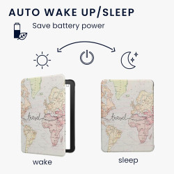 Kwmobile étui compatible avec amazon kindle paperblanc (2024)/colorsoft coque - étui à rabat magnétique tablette ereader similic