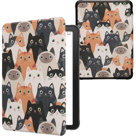 Kwmobile étui compatible avec amazon kindle paperblanc (2024)/colorsoft coque - étui à rabat magnétique tablette ereader similic