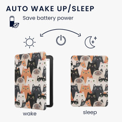 Kwmobile étui compatible avec amazon kindle paperblanc (2024)/colorsoft coque - étui à rabat magnétique tablette ereader similic