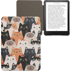Kwmobile étui compatible avec amazon kindle paperblanc (2024)/colorsoft coque - étui à rabat magnétique tablette ereader similic