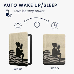 Kwmobile étui compatible avec amazon kindle paperblanc (2024)/colorsoft coque - étui à rabat magnétique tablette ereader similic