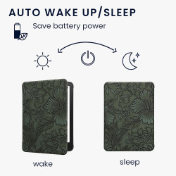 Kwmobile étui compatible avec amazon kindle paperblanc (2024)/colorsoft coque - étui à rabat magnétique tablette ereader similic