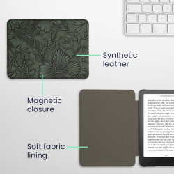 Kwmobile étui compatible avec amazon kindle paperblanc (2024)/colorsoft coque - étui à rabat magnétique tablette ereader similic