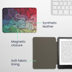 Kwmobile étui compatible avec amazon kindle paperblanc (2024)/colorsoft coque - étui à rabat magnétique tablette ereader similic