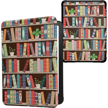 Kwmobile étui compatible avec amazon kindle paperblanc (2024)/colorsoft coque - étui à rabat magnétique tablette ereader similic
