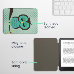 Kwmobile étui compatible avec amazon kindle paperblanc (2024)/colorsoft coque - étui à rabat magnétique tablette ereader similic