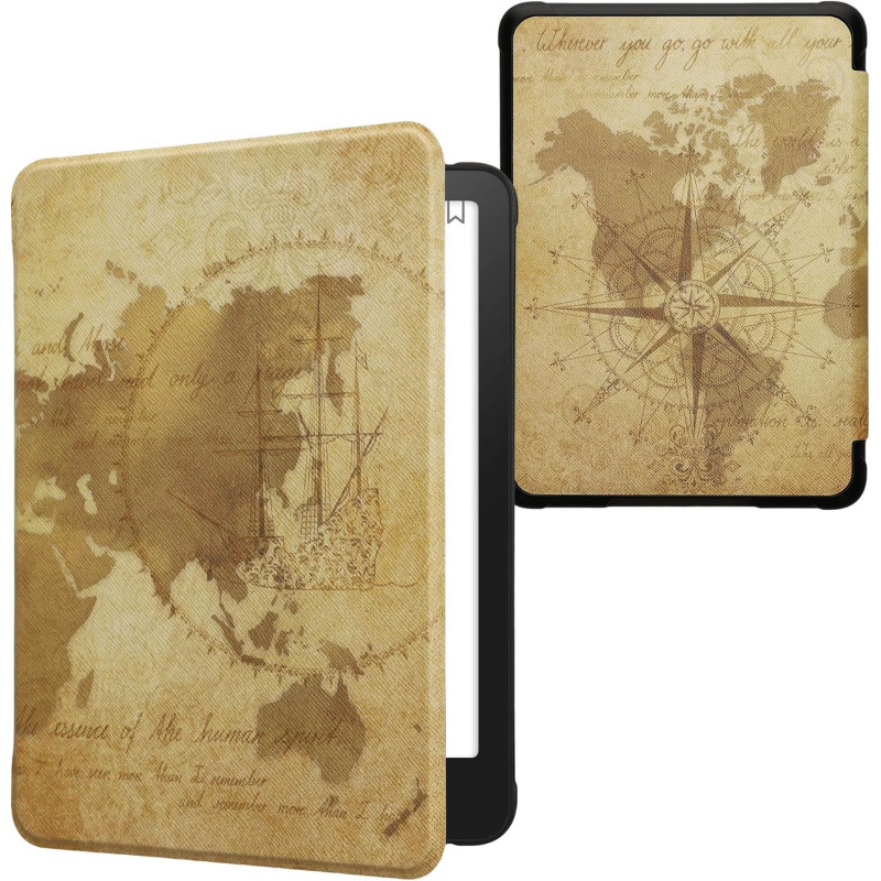 Kwmobile étui compatible avec amazon kindle paperblanc (2024)/colorsoft coque - étui à rabat magnétique tablette ereader similic
