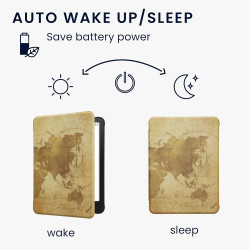 Kwmobile étui compatible avec amazon kindle paperblanc (2024)/colorsoft coque - étui à rabat magnétique tablette ereader similic