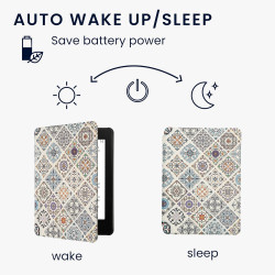 Kwmobile etui compatible avec kindle paperblanc 11e génération - étui à rabat magnétique tablette ereader similicuir pour kindle
