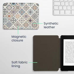Kwmobile etui compatible avec kindle paperblanc 11e génération - étui à rabat magnétique tablette ereader similicuir pour kindle