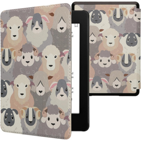 Kwmobile etui compatible avec kindle paperblanc 11e génération - étui à rabat magnétique tablette ereader similicuir pour kindle