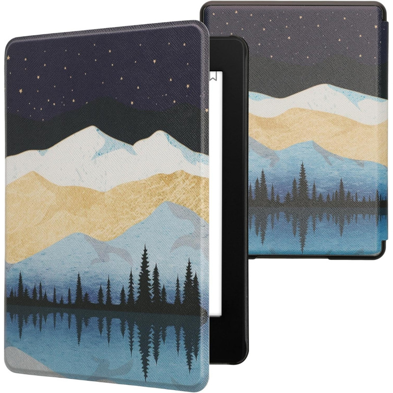 Kwmobile etui compatible avec kindle paperblanc 11e génération - étui à rabat magnétique tablette ereader similicuir pour kindle