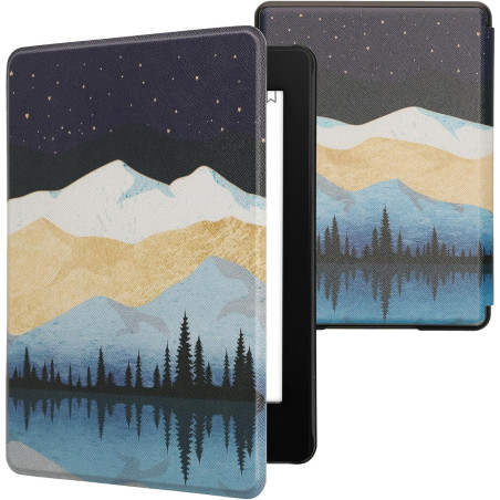Kwmobile etui compatible avec kindle paperblanc 11e génération - étui à rabat magnétique tablette ereader similicuir pour kindle