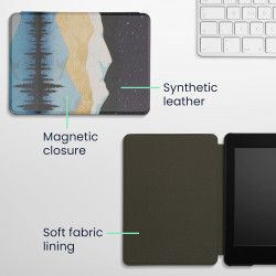 Kwmobile etui compatible avec kindle paperblanc 11e génération - étui à rabat magnétique tablette ereader similicuir pour kindle