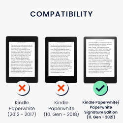 Kwmobile etui compatible avec kindle paperblanc 11e génération - étui à rabat magnétique tablette ereader similicuir pour kindle