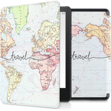 Kwmobile etui compatible avec kindle paperblanc 11e génération - étui à rabat magnétique tablette ereader similicuir pour kindle