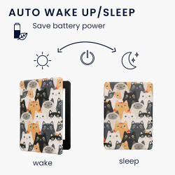 Kwmobile etui compatible avec kindle paperblanc 11e génération - étui à rabat magnétique tablette ereader similicuir pour kindle