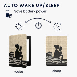 Kwmobile etui compatible avec kindle paperblanc 11e génération - étui à rabat magnétique tablette ereader similicuir pour kindle