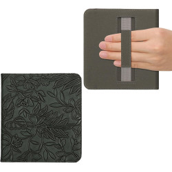 kwmobile Étui Compatible avec Kobo Libra Colour Coque - Étui à Rabat magnétique Tablette eReader Similicuir avec Sangle - Vert