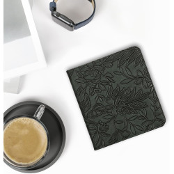 kwmobile Étui Compatible avec Kobo Libra Colour Coque - Étui à Rabat magnétique Tablette eReader Similicuir avec Sangle - Vert