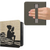 Kwmobile étui compatible avec kobo libra colour coque - étui à rabat magnétique tablette ereader similicuir avec sangle - noir-b