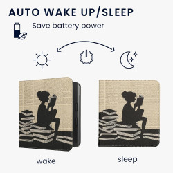 Kwmobile étui compatible avec kobo libra colour coque - étui à rabat magnétique tablette ereader similicuir avec sangle - noir-b