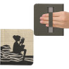 Kwmobile étui compatible avec kobo libra colour coque - étui à rabat magnétique tablette ereader similicuir avec sangle - noir-b