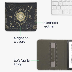 kwmobile Étui Compatible avec Kobo Libra Colour Coque - Étui à Rabat magnétique Tablette eReader Similicuir avec Sangle - Bleu f