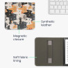 Kwmobile étui compatible avec kobo libra colour coque - étui à rabat magnétique tablette ereader similicuir avec sangle - orange