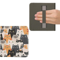 Kwmobile étui compatible avec kobo libra colour coque - étui à rabat magnétique tablette ereader similicuir avec sangle - orange