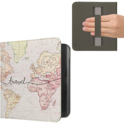 kwmobile Étui Compatible avec Kobo Libra Colour Coque - Étui à Rabat magnétique Tablette eReader Similicuir avec Sangle - Noir-M