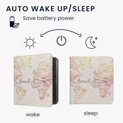 kwmobile Étui Compatible avec Kobo Libra Colour Coque - Étui à Rabat magnétique Tablette eReader Similicuir avec Sangle - Noir-M