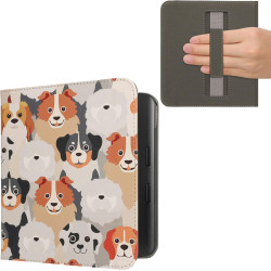 kwmobile Étui Compatible avec Kobo Libra Colour Coque - Étui à Rabat magnétique Tablette eReader Similicuir avec Sangle - Blanc-