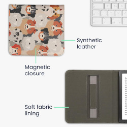 kwmobile Étui Compatible avec Kobo Libra Colour Coque - Étui à Rabat magnétique Tablette eReader Similicuir avec Sangle - Blanc-